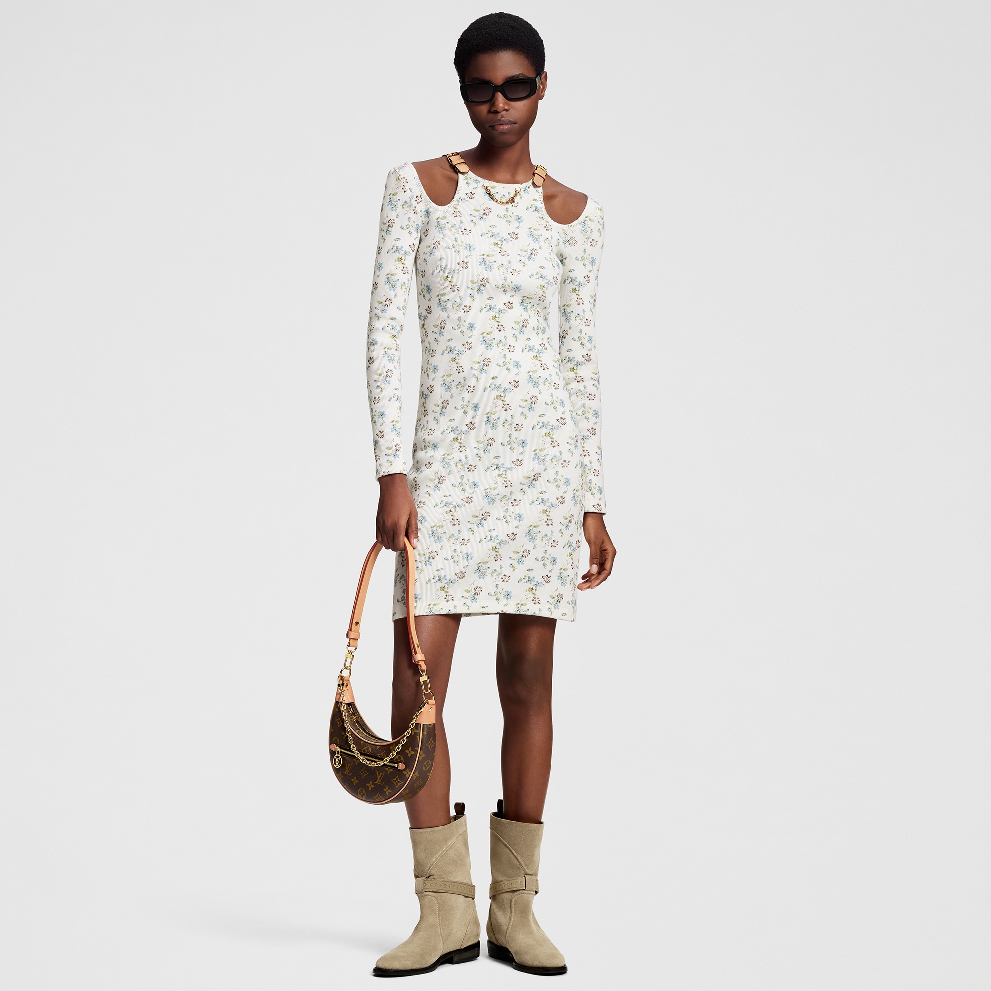  Ready to Wear Vestidos Vestido con tirantes y ojales con estampado floral | Louis Vuitton ® (Ampliar producto)