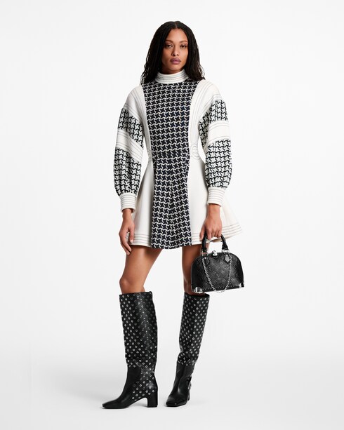 Prêt-à-Porter Robes Robe à manches ballon en jacquard nid d'abeille | Louis Vuitton ®