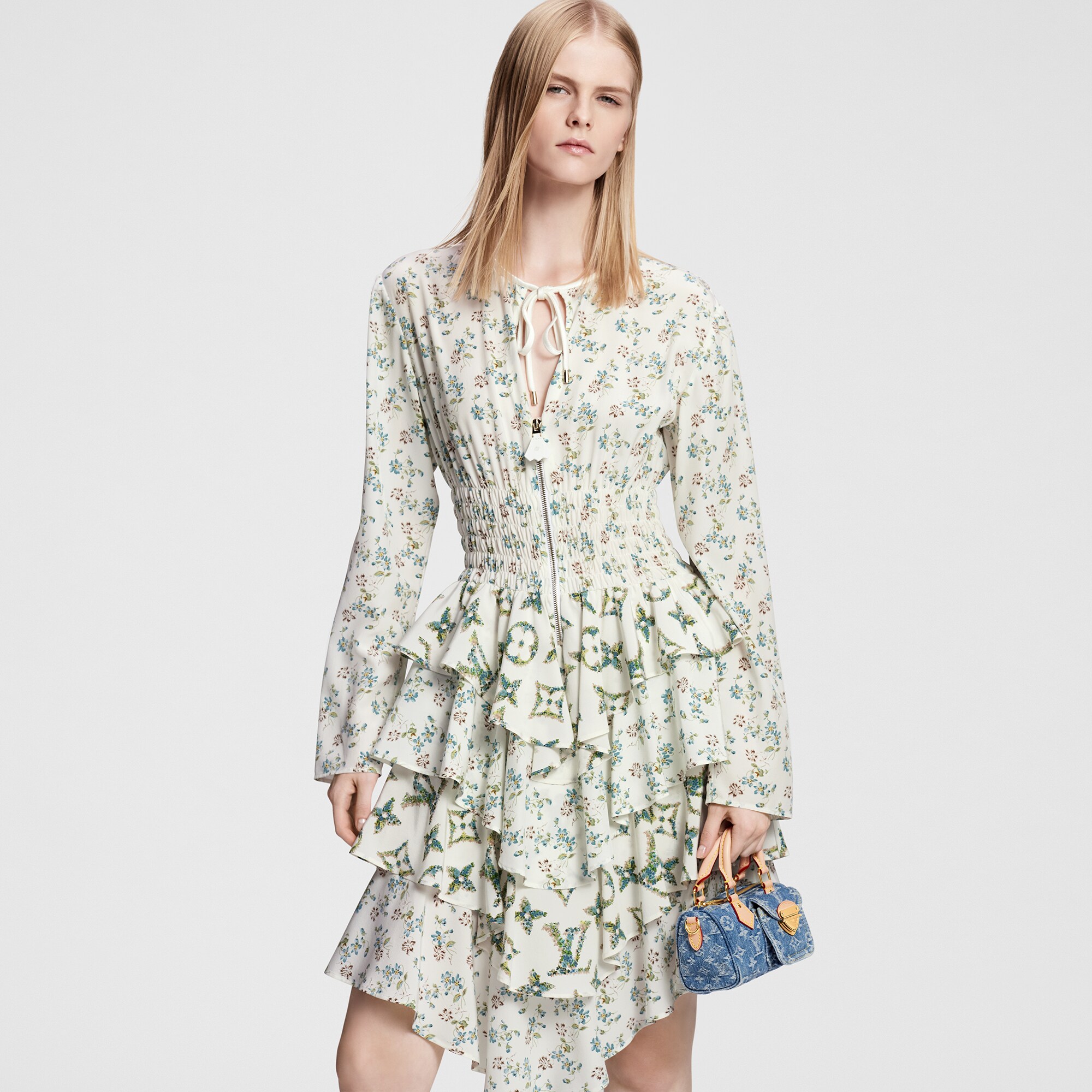  Ready to Wear Vestidos Vestido de manga larga con estampado floral | Louis Vuitton ® (Ampliar producto)