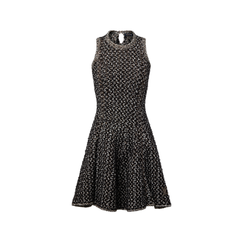 Vestido de tweed con glitter vista frontal