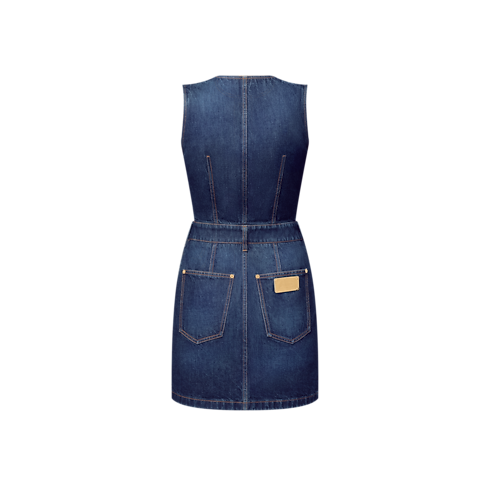 Ready to Wear Vestidos Vestido en denim lavado con botones | Louis Vuitton ® (Ampliar producto)