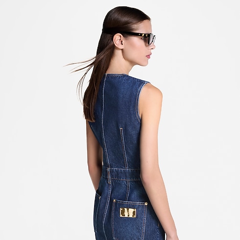 Ready to Wear Vestidos Vestido en denim lavado con botones | Louis Vuitton ® (Ampliar producto)