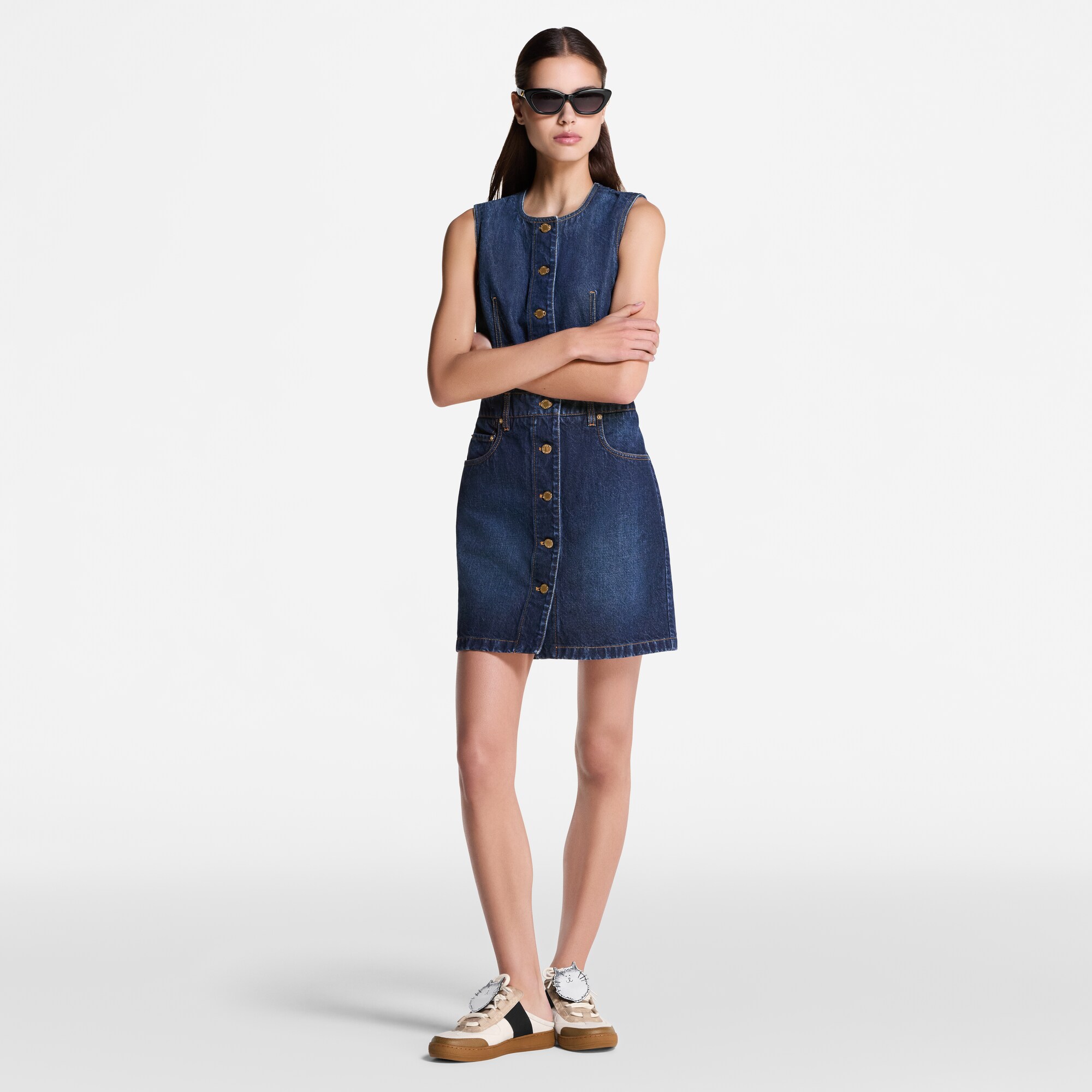  Ready to Wear Vestidos Vestido en denim lavado con botones | Louis Vuitton ® (Ampliar producto)
