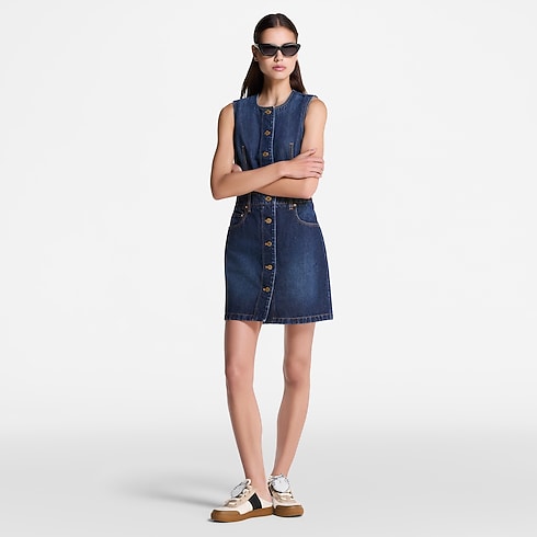 Ready to Wear Vestidos Vestido en denim lavado con botones | Louis Vuitton ® (Ampliar producto)