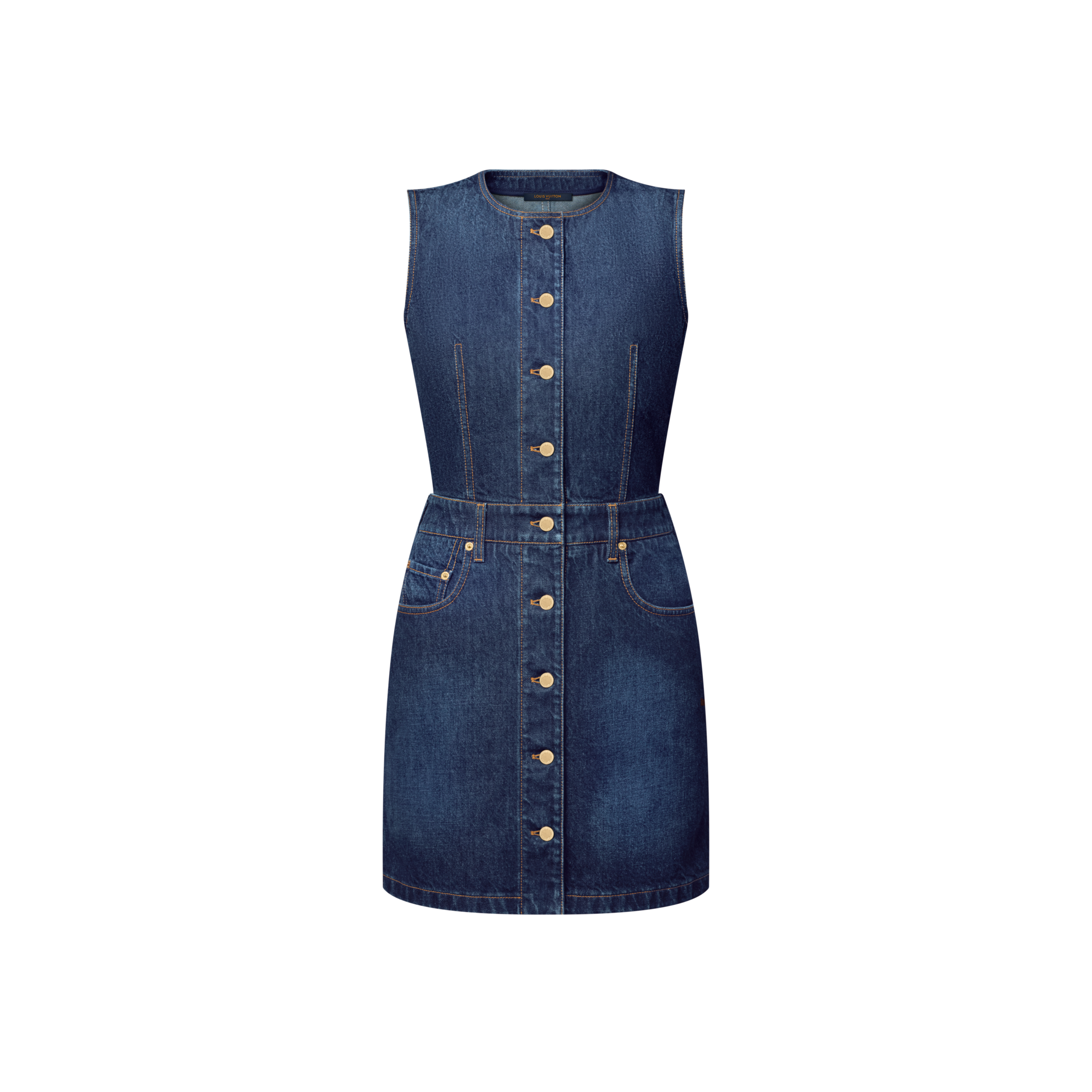  Ready to Wear Vestidos Vestido en denim lavado con botones | Louis Vuitton ® (Ampliar producto)