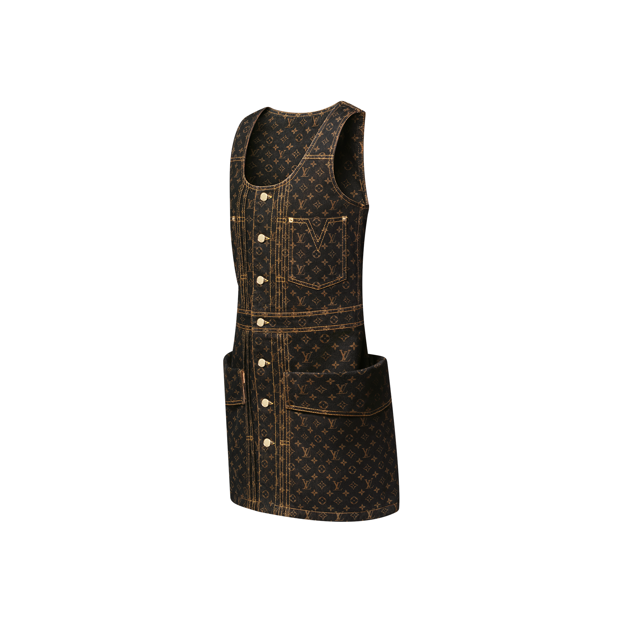  Ready to Wear Vestidos Vestido en denim Monograma con botones | Louis Vuitton ® (Ampliar producto)