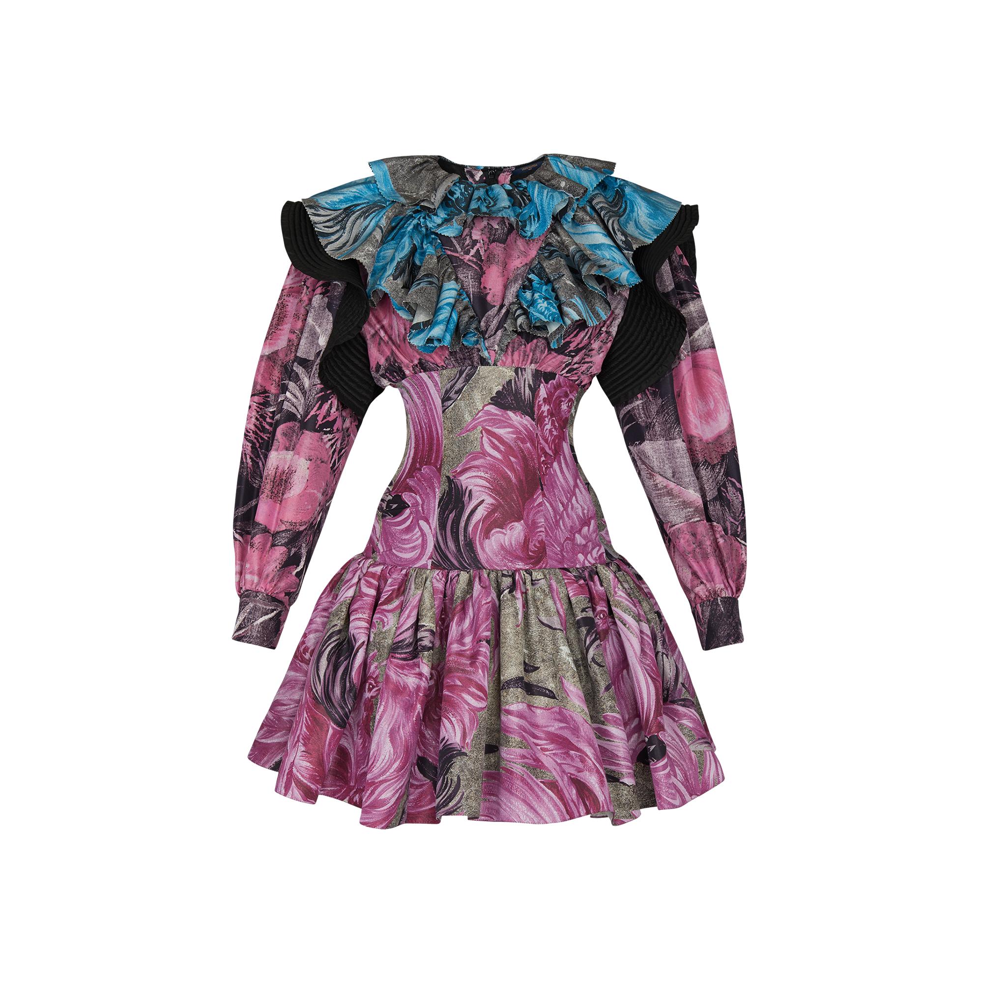  Discontinued Product Obs 2 Vestido estampado con volantes | Louis Vuitton ® (Ampliar producto)