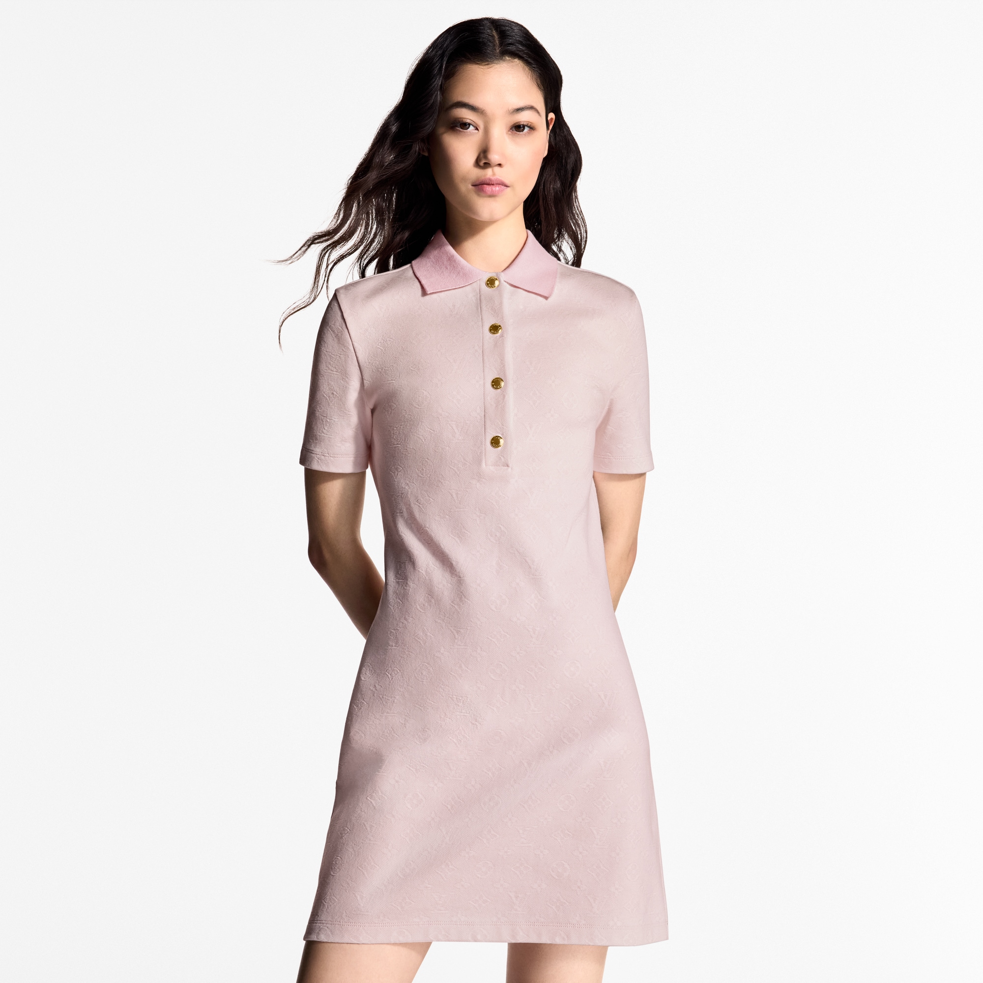  Ready to Wear Vestidos Vestido polo de piqué con motivo Monograma | Louis Vuitton ® (Ampliar producto)