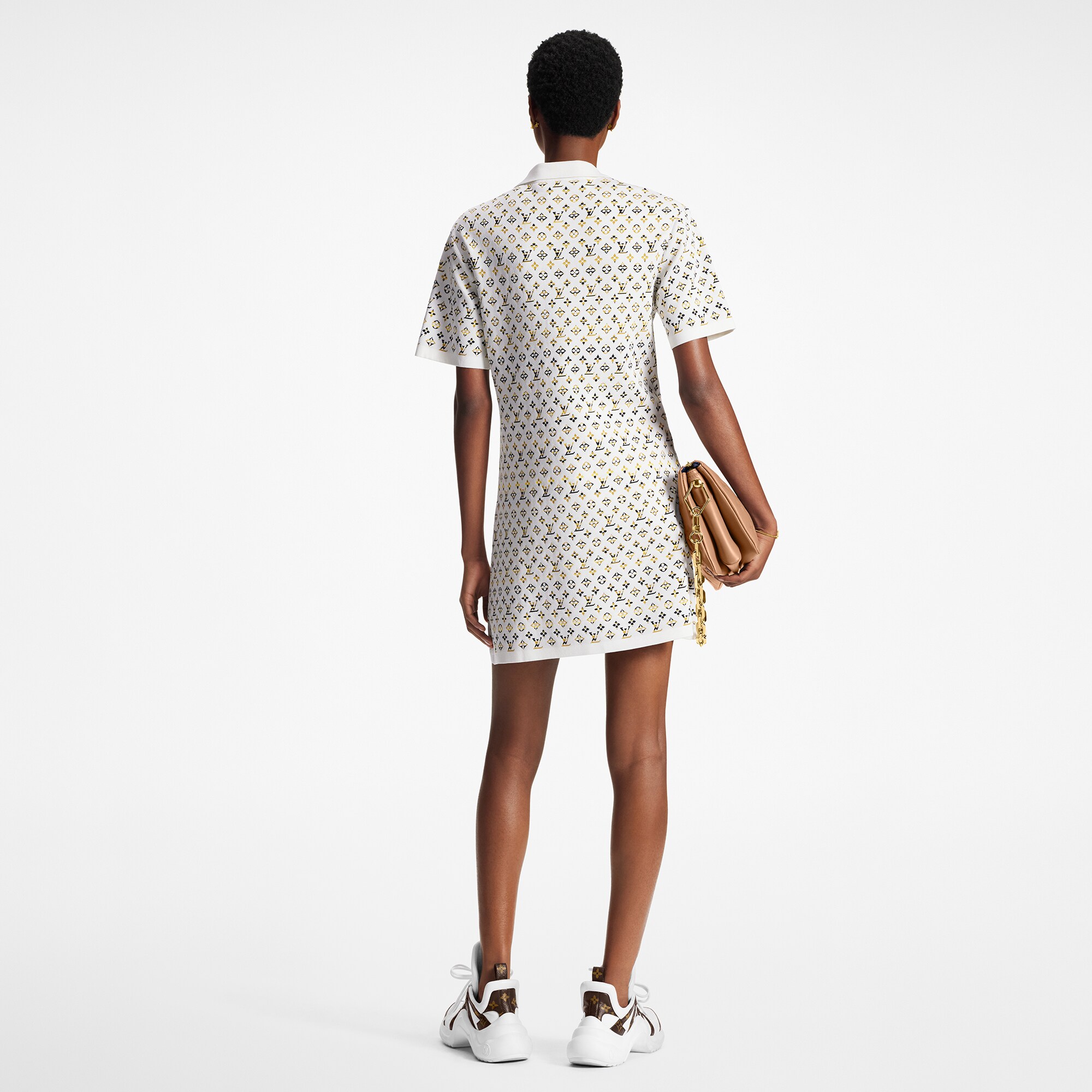  Ready to Wear Vestidos Vestido polo en Jacquard con motivo Monograma | Louis Vuitton ® (Ampliar producto)