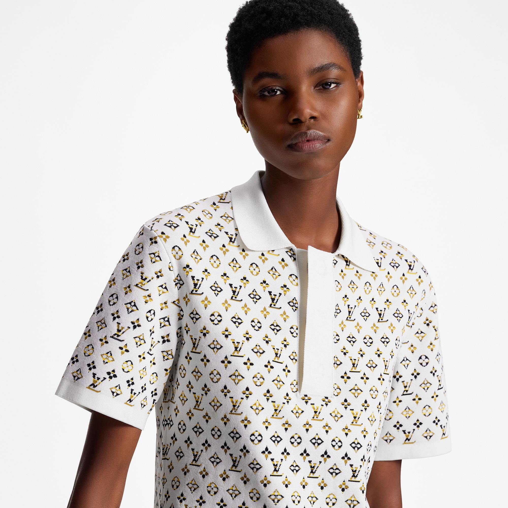  Ready to Wear Vestidos Vestido polo en Jacquard con motivo Monograma | Louis Vuitton ® (Ampliar producto)